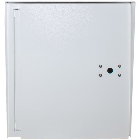 Caja de recolección comercial para un solo inquilino, acceso trasero, aluminio, color blanco con puertas invertidas. ANTES $1200.00